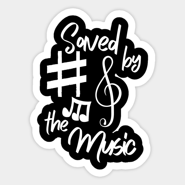 Music Saved My Life Piano Guitar 90's 80's 70s Vintage Retro Classic Cute Funny Gift Sarcastic Happy Fun Awkward Geek Hipster Silly Inspirational Motivational Birthday Present Sticker by EpsilonEridani